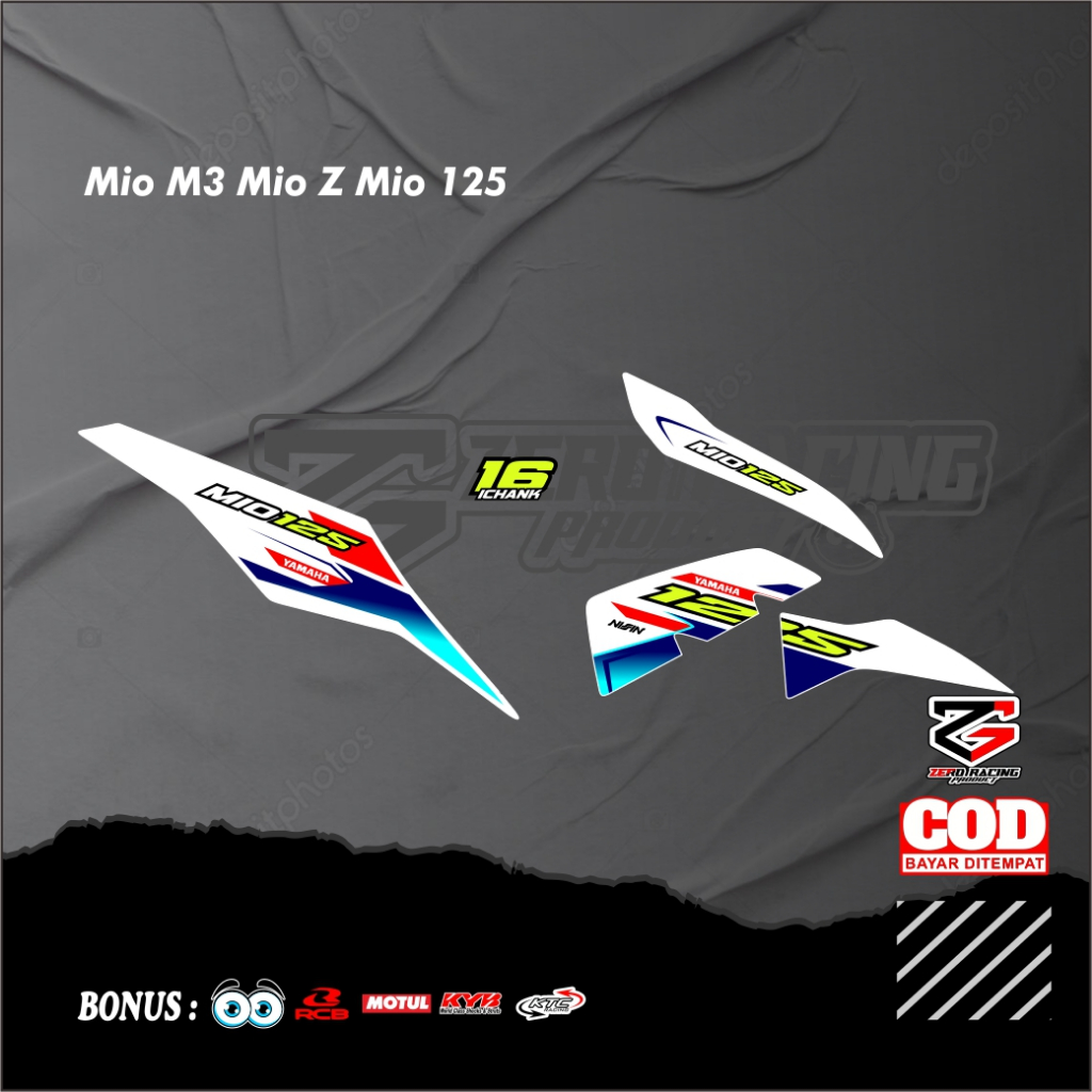 Sticker Striping Mio M3 Mio Z Mio 125 Keren Terbaru - Decal Stiker Setriping Variasi List Motor FREE