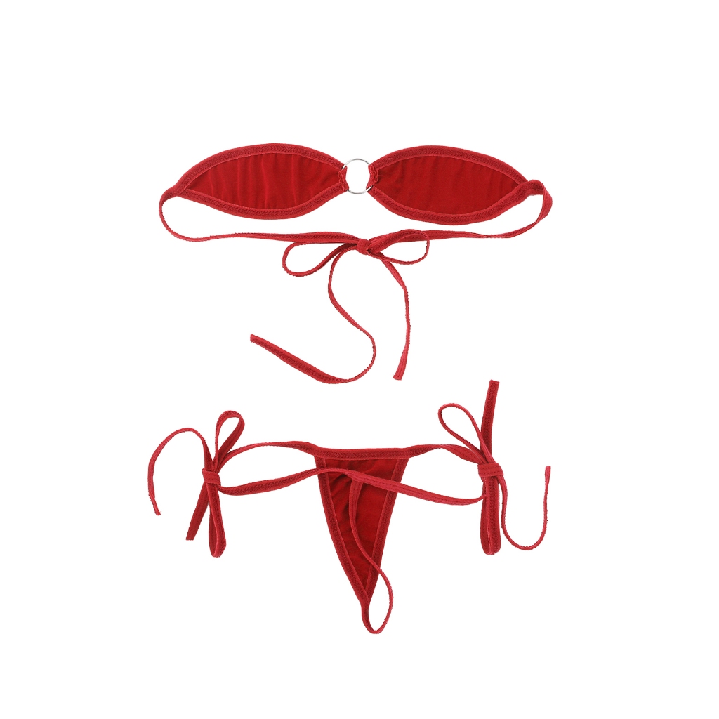 Set Lingerie Thong G string Bra Ring Bikini Pantai SG014