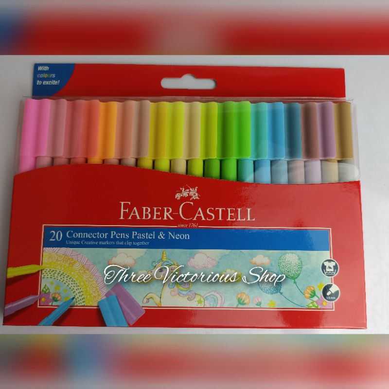 

Faber Castell Connector Pen set 20 NEON PASTELL Colour