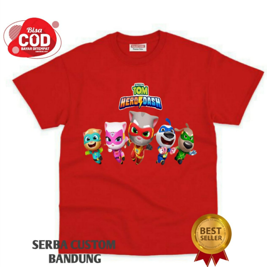 KAOS ANAK BAJU ANAK TALKING TOM HERO DASH