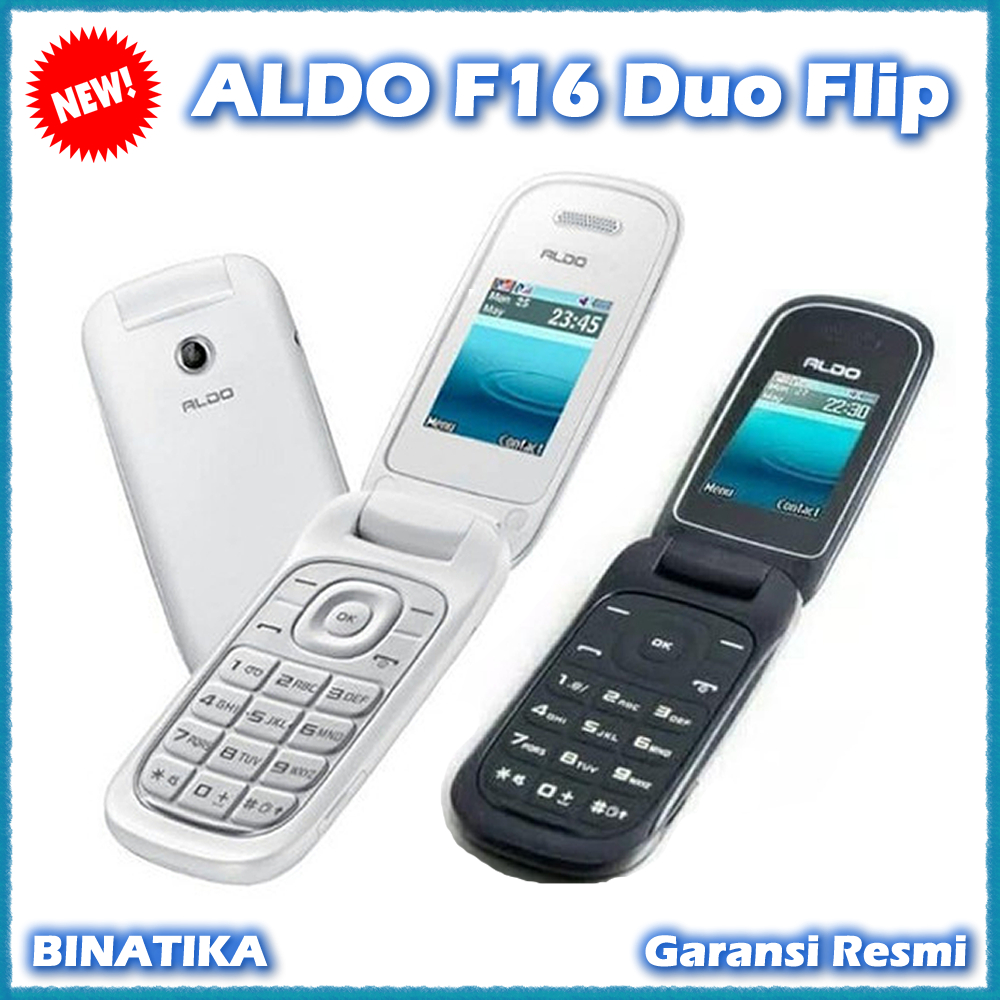 ALDO F16 Duo Flip HP Lipat Dual SIM Camera Baru Garansi Resmi