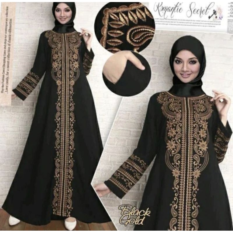 Promo....Abaya hitam black gold Termurah terlaris