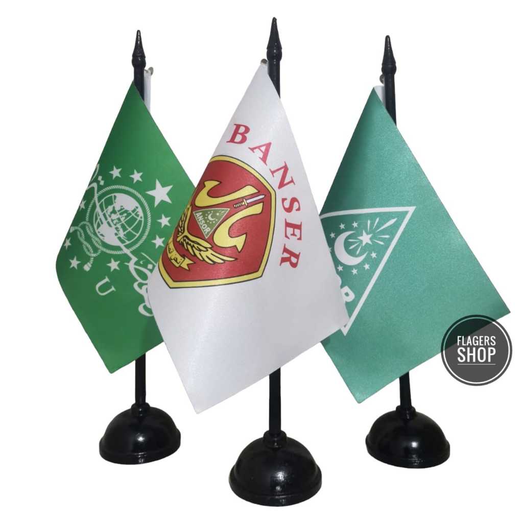

[1 SET] Bendera Meja NU + Ansor + Banser