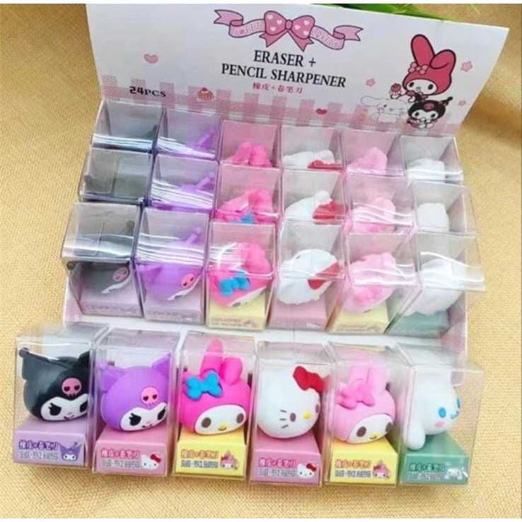 

Serutan 2in1 Penghapus Pensil Mini Karakter kepala Sanrio Kuromi Melody