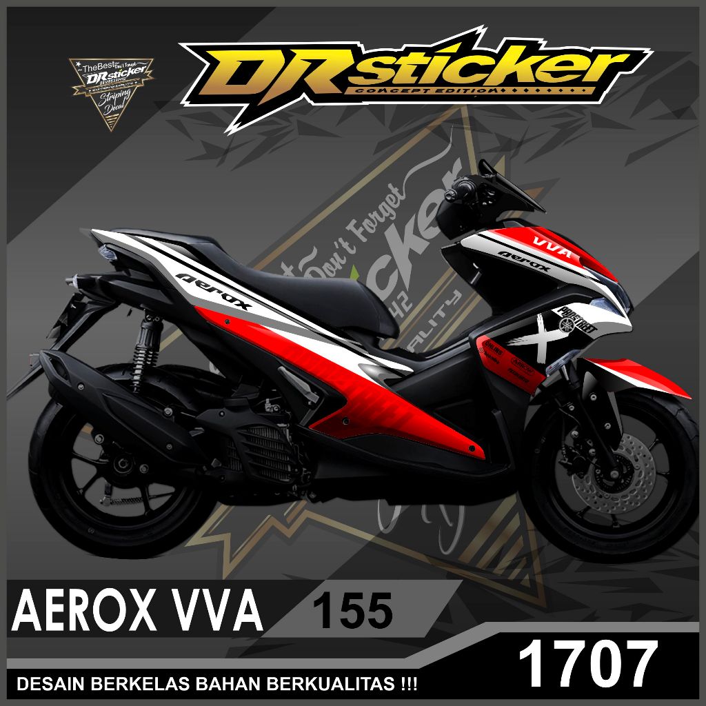 Decal Aerox 155 lama prostreet variasi loreng motor full body printing sticker
