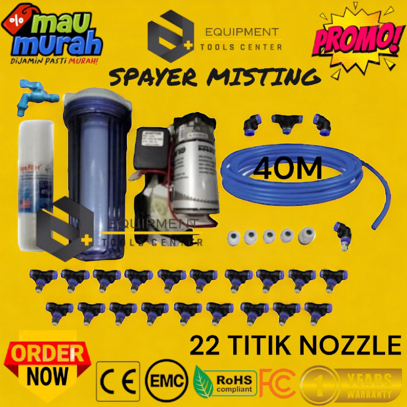Mesin Kabut Walet Lengkap Set 22 Titik Nozzle Sprayer Misting Kabut