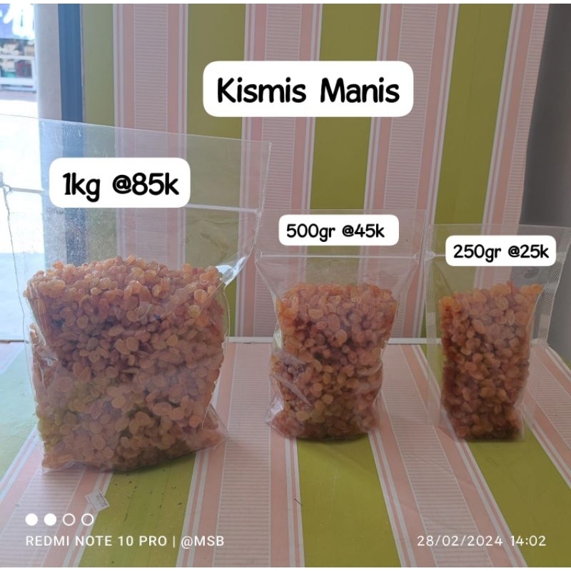

Kismis manis kemasan 1kg