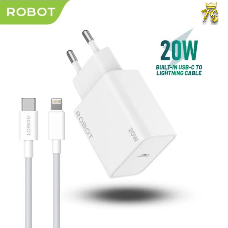 ROBOT RT F6 Charger Adaptor Set USB Type C to Lightning 20W 3A Iphone  8 X 11 12 13 14 Pro Max Plus 