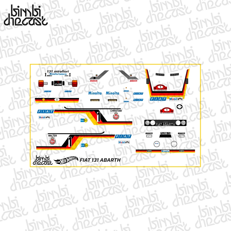 Decal Hotwheels Fiat 131 Arbath Minolta