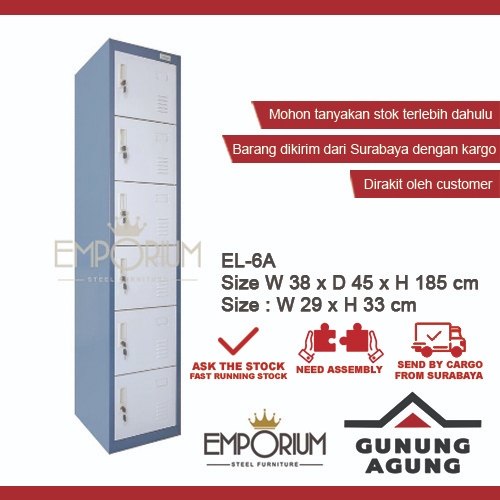 Loker Besi 6 Pintu Emporium EL-6 / Loker Karyawan 6 Pintu / Loker Besi Emporium / Loker 6 Pintu
