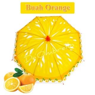 (005AA-1)Payung Tongkat PVC Motif Buah-buahan -1
