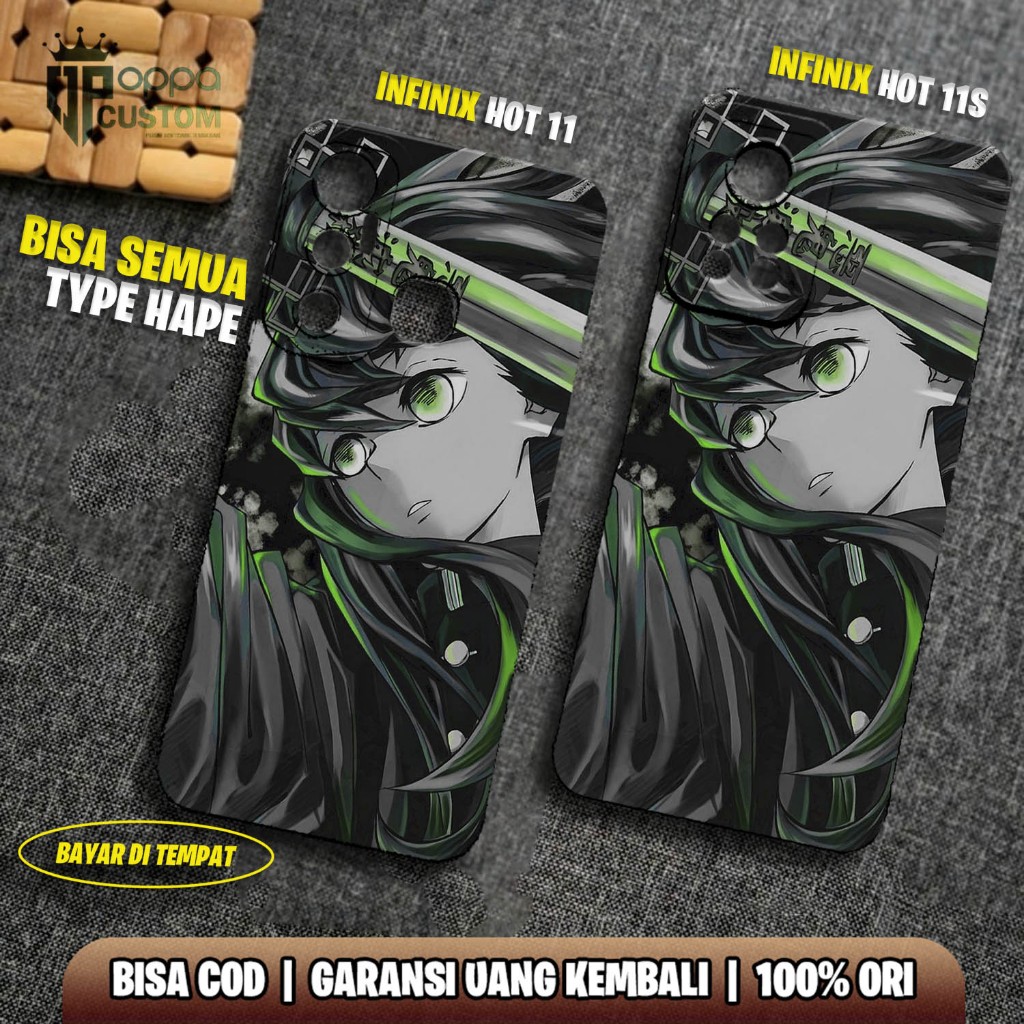 CASE INFINIX HOT 11 11S - CASING HOT 11 11S  - Motif  [ ANIME DEMON SLAYER ] Case Hp Infinix hot 11 