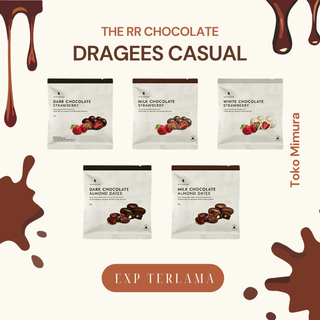 

The RR Chocolate Dragees Casual Cokelat Dark Almond Strawberry Milk