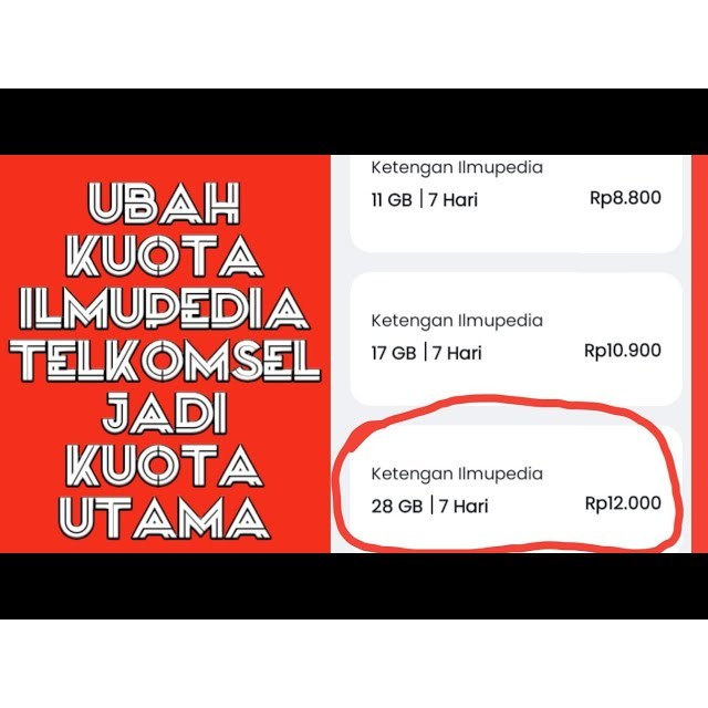Telkomsel Kuota Belajar Ilmupedia Config  | 1 Bulan | Android & iOS