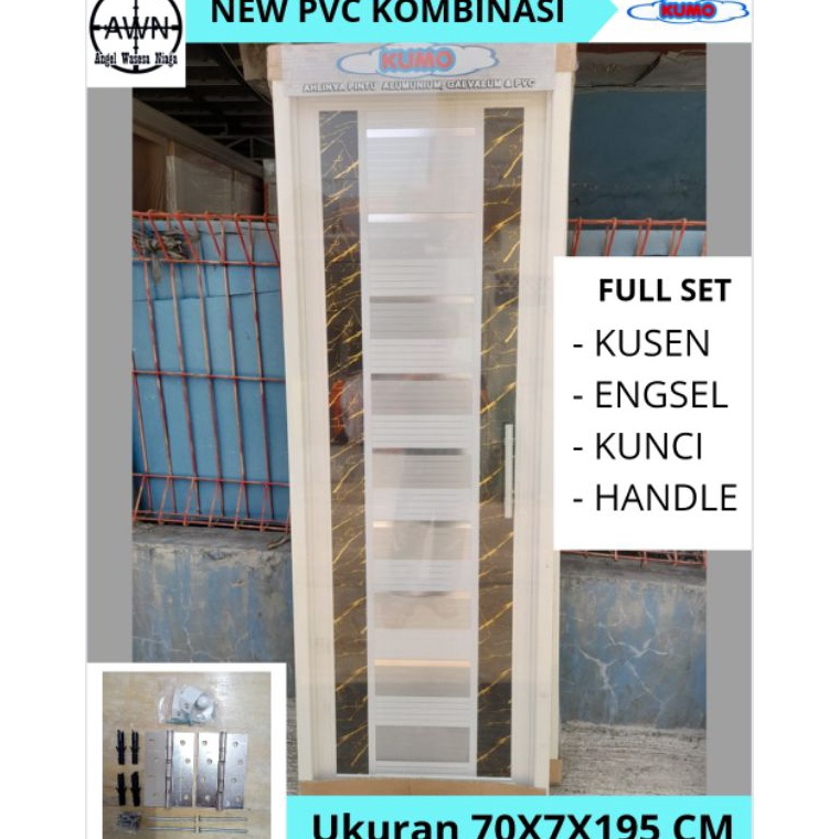 Tren Kekinian KUMO Pintu PVC Kamar Mandi NEW PVC Kombinasi  Pintu Toilet  Pintu kamar mandi minimali