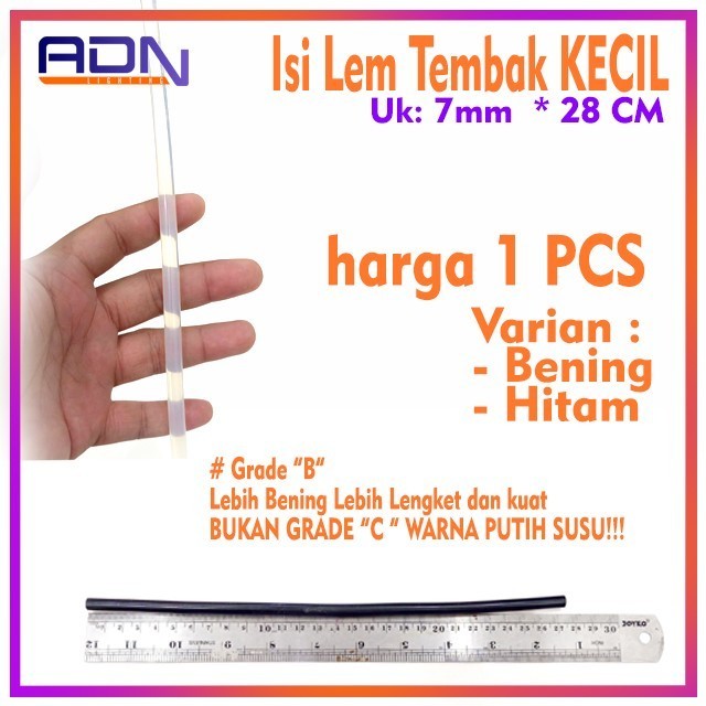 

1 PC Isi Refill Lem Tembak Bakar Glue Gun BENING HITAM KECIL 28cm 7mm