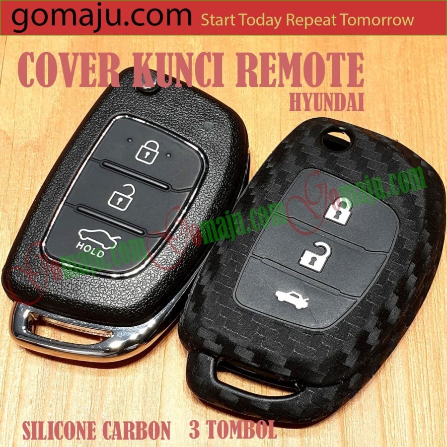 SILICONE CARBON KUNCI HYUNDAI SANTA FE COVER KUNCI TUCSON 3 BTN