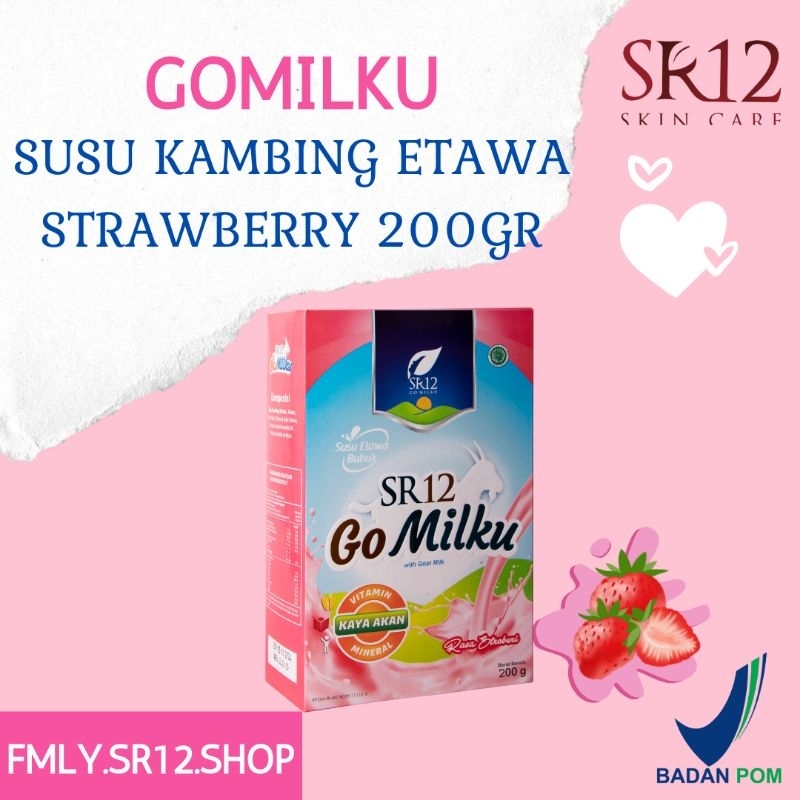 

Susu Kambing SR12 Gomilku 200gr Go Milku Susu Bubuk Etawa Halal Rasa Stroberi