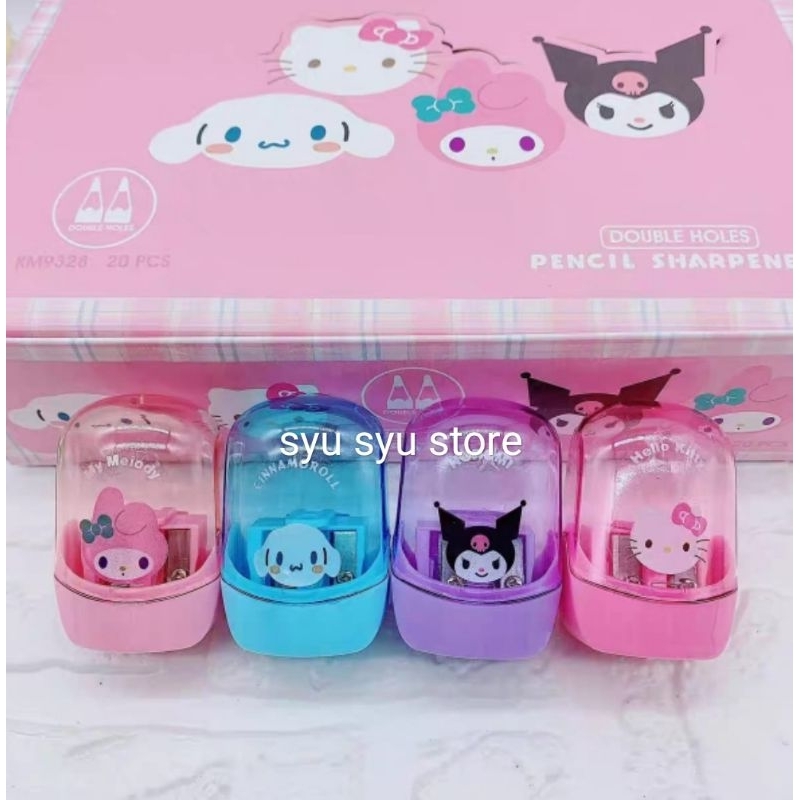 

Serutan rautan pensil OVAL 2 lubang Kuromi Melody Cinnamoroll Hello Kitty