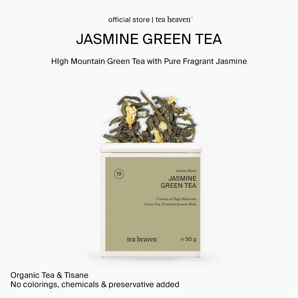 

Jasmine Green Tea Organic Teh Hijau Melati Tea Heaven Tin Canister