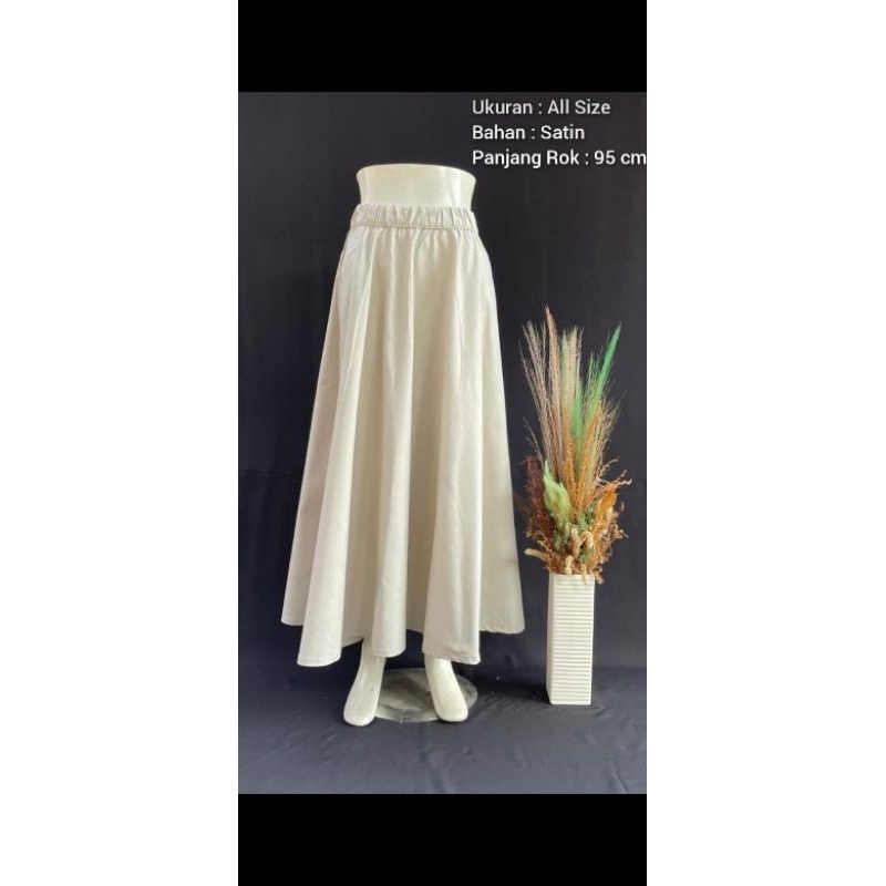 rok satin kembang payung