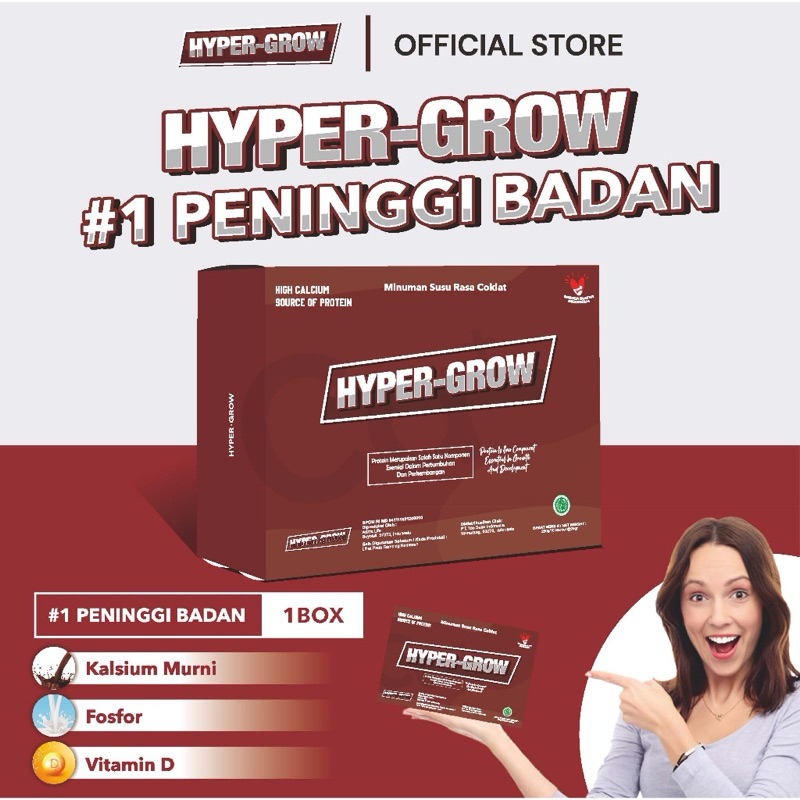 

HyperGrow Hyper Grow Peninggi Badan Terbaik - Paket Basic 10 Saset High Calcium BPOM HALAL Orginial Susu High Poretin dan Nutrisi Tulang dan tubuh Cepat Cod Promo Dewasa Anak Suplemen Makanan Best Seller Herbal Permanen