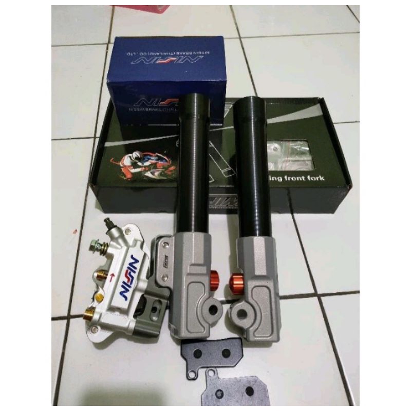 TABUNG SHOCK DEPAN RT STAGE KOJIMA+KALIPER+BREKET VARIO BEAT MIO SCOOPY