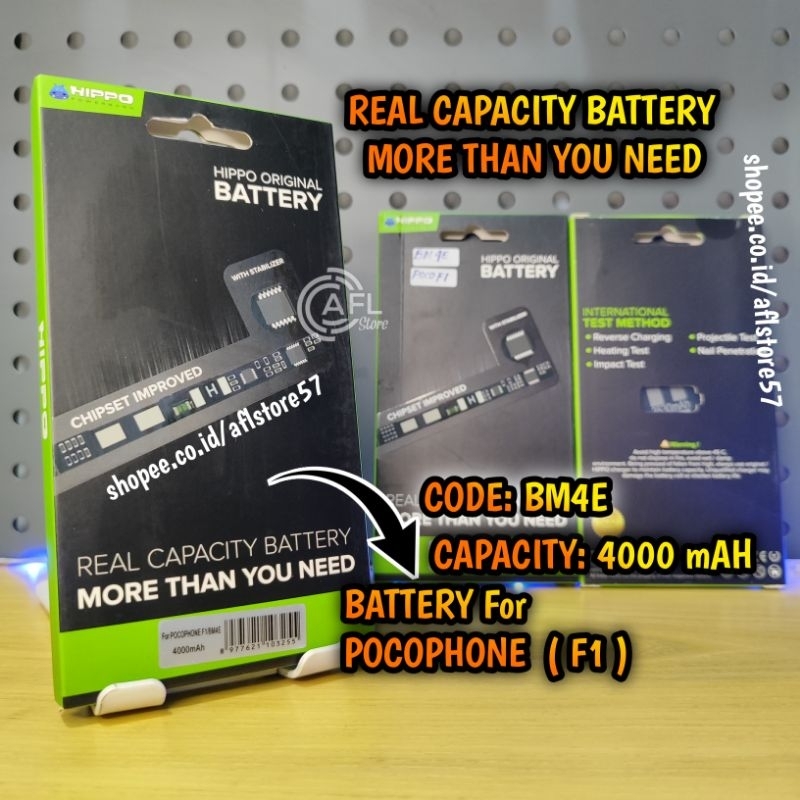 FREE LEM BATERAI BM4E POCO F1 PREMIUM QUALITY 4000mAh HIPPO PREMIUM QUALITY DOUBLE LITHIUM ORIGINAL 