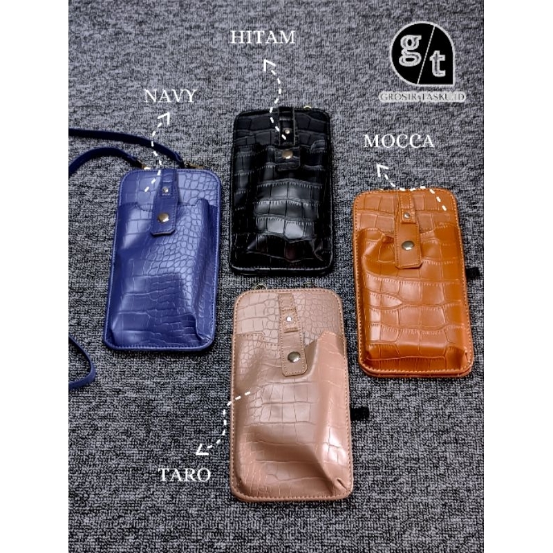 TERMURAH DI SHOPEE Grosir Tasku Tas hp dan kartu Tas mini Croco Muat Hand Phone Dan Uang Dompet Pock