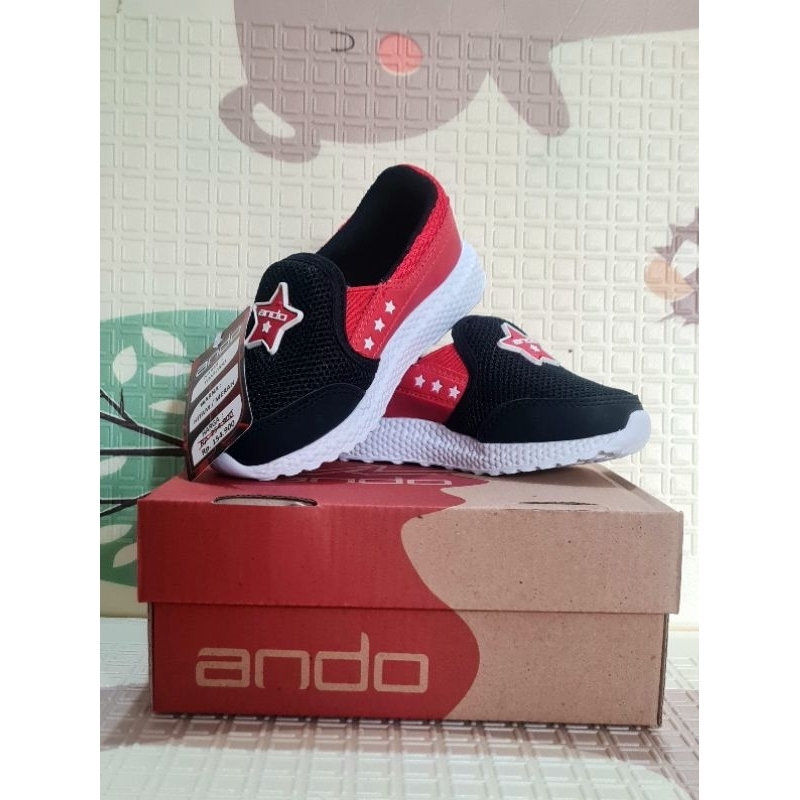 Murah Sepatu anak merk ANDO size 25-27 slip on, Sneakers, sekolah