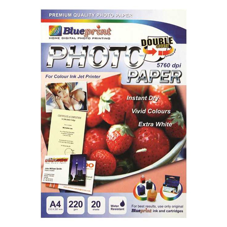 

ORIGINAL Blueprint BPDSGA422 Double Sided Photo Paper A4 22gsmBlueprint BPDSGA422 Double Sided Photo Paper A4 22gsm