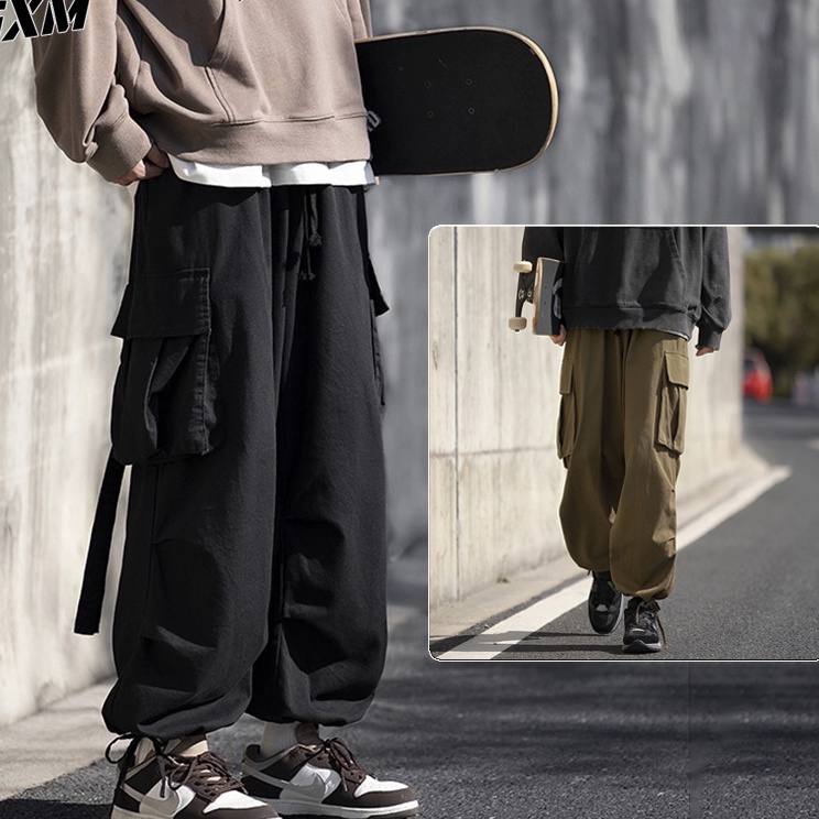 Serbu Hadiah  celana cargo premium celana kulot korea celana cargo panjang pria hitam celana pinggan