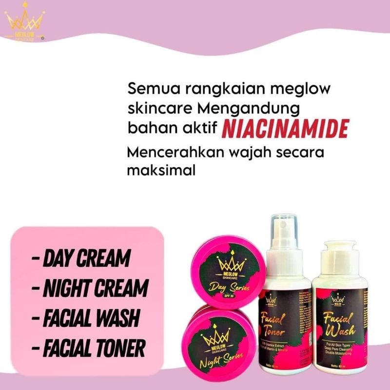 MEGLOW skincare. paket hemat Meglow wajah glowing hanya 150K