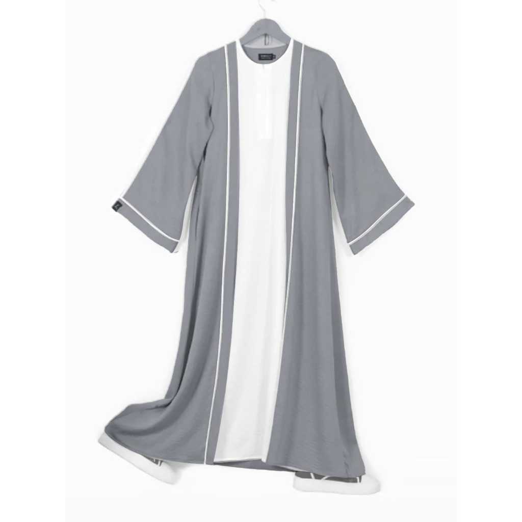 lok Gamis abaya two tone dua warna turkey list putih abaya crinkle import maxy remaja kekinian