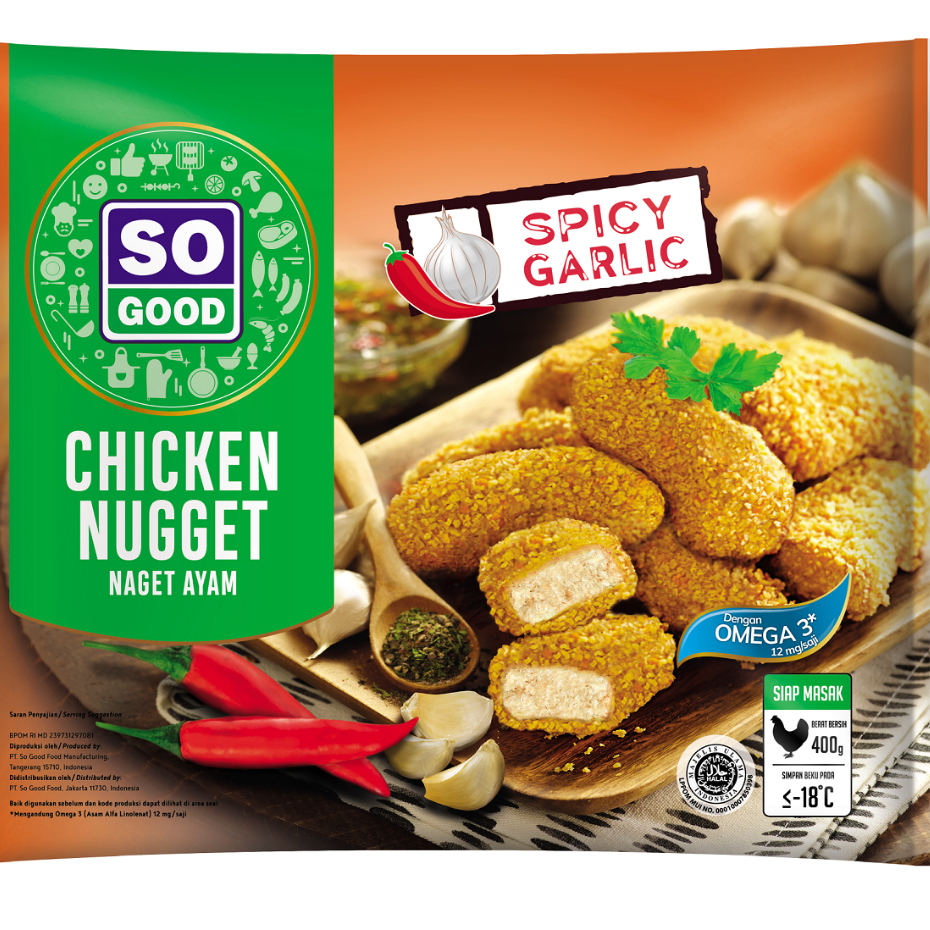 

SO GOOD Chicken Nugget Spicy Garlic 400Gr