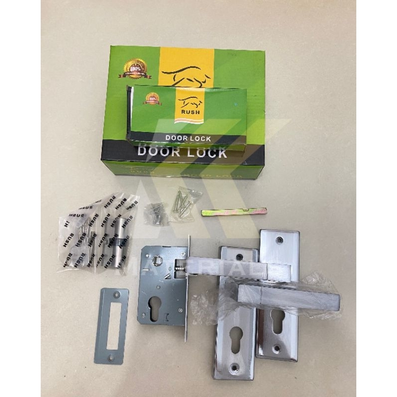 GAGANG PINTU SET KECIL / HANDLE PINTU KECIL RUSH / KUNCI PLAT