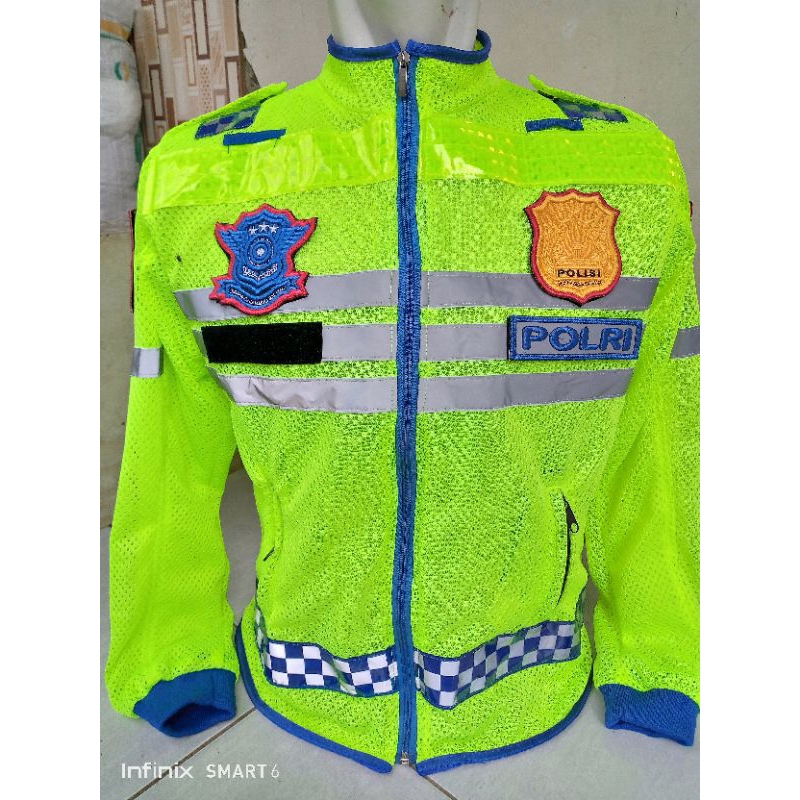 Jaket Jaring polisi full atribut