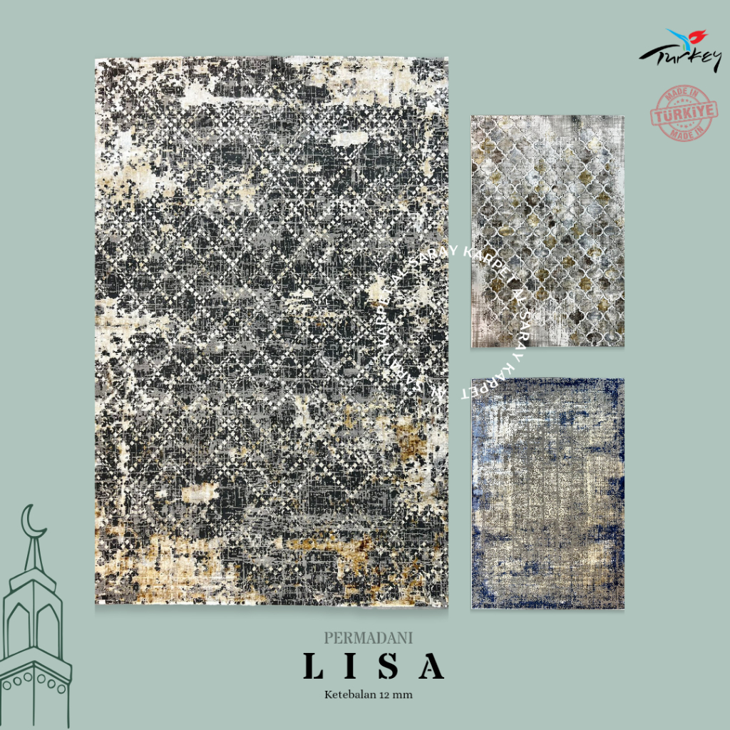Karpet Permadani Import Turki Jumbo Lisa Uk 240 x 340 Motif Abstrak