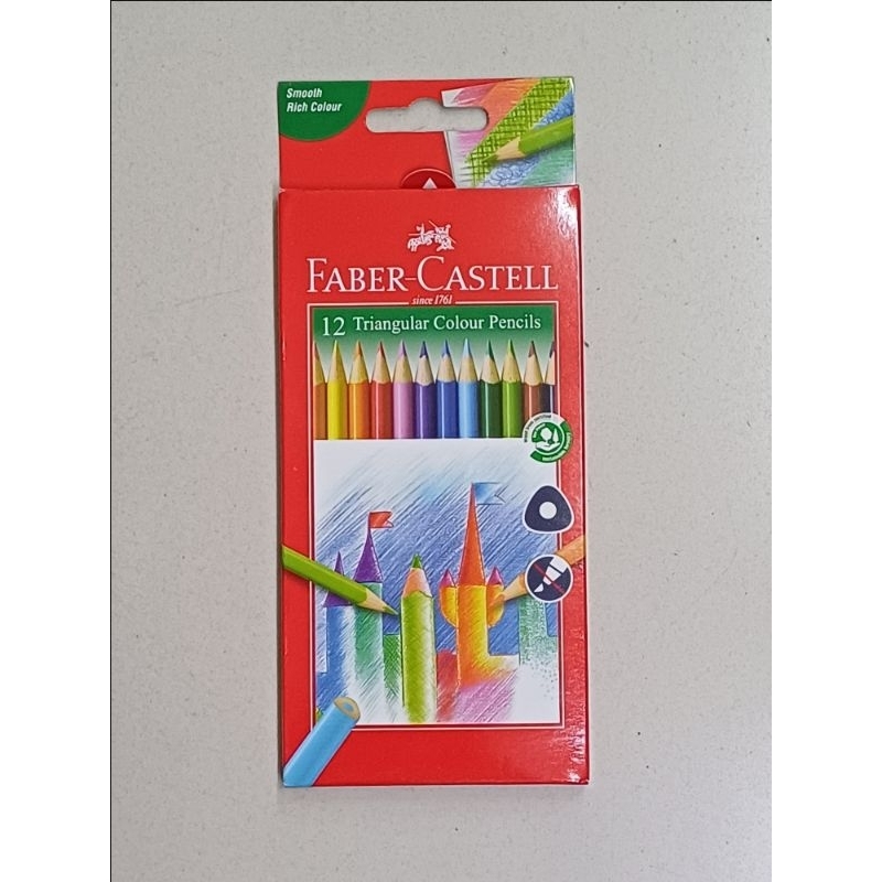 

Pensil warna Faber Castell tringular 12 warna dan 24 warna