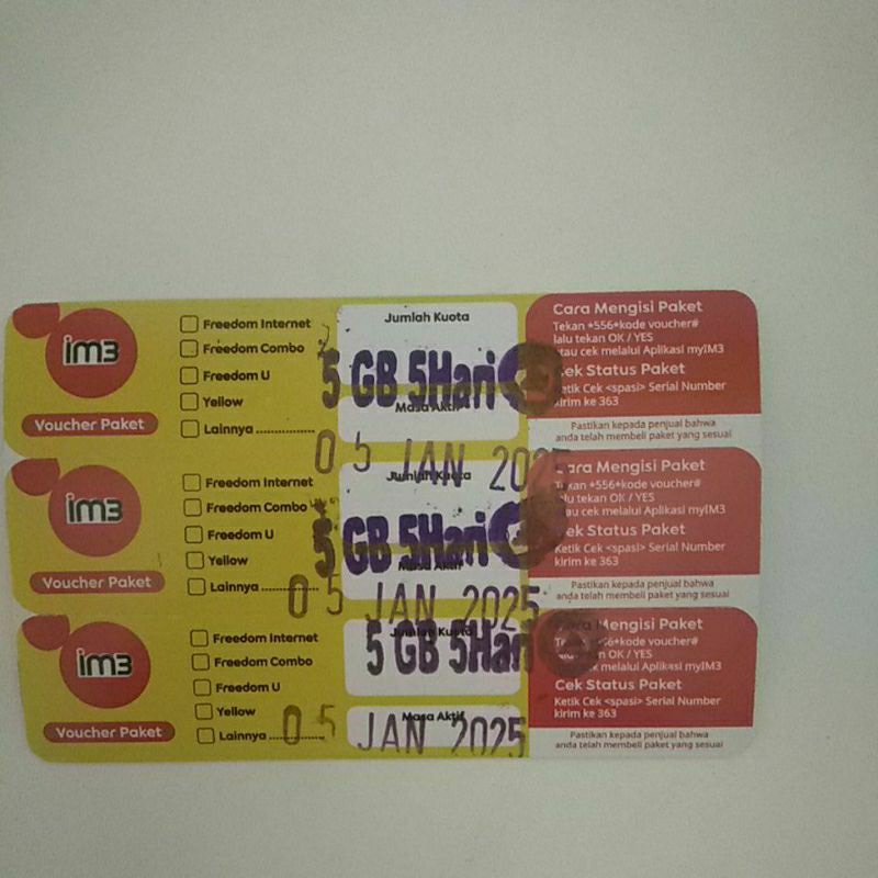 Voucher Indosat 5GB 5H