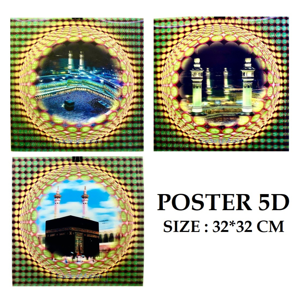 Isi  Bingkai Poster Hiasan Dinding  Mekah-Madinah 5 Dimensi