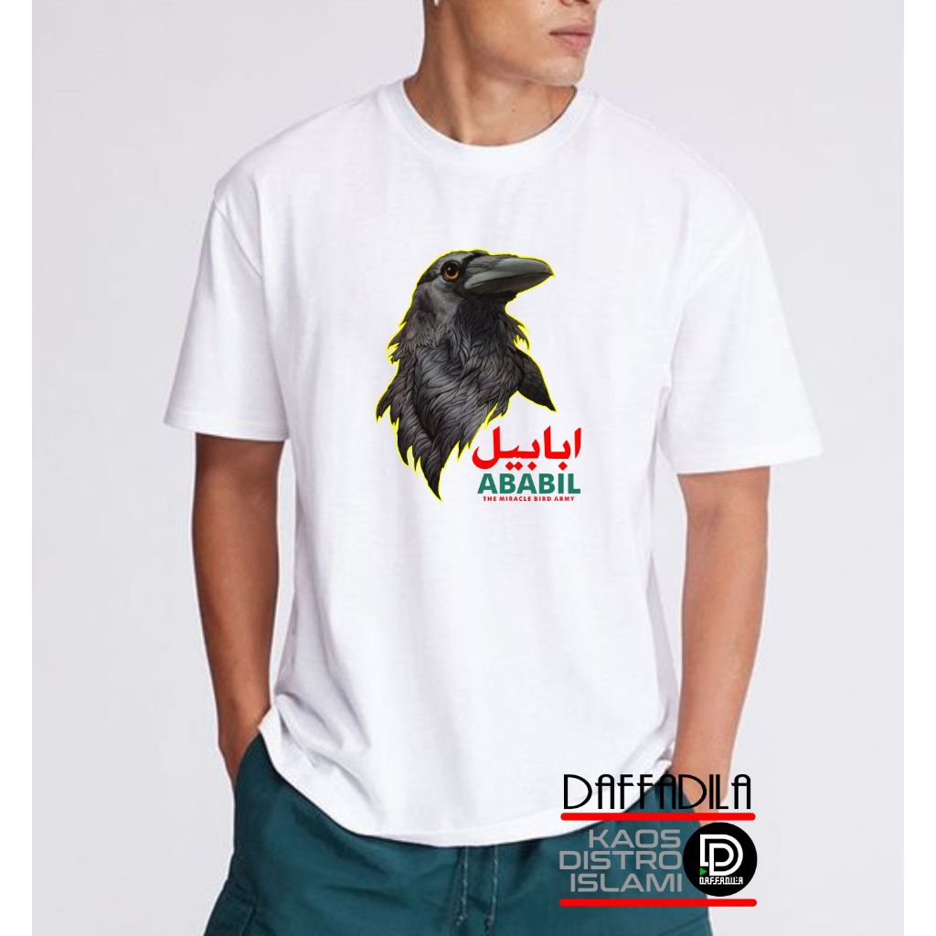 Kaos dakwah islami Ababil miracle bird army bahan katun combed produk original daffadila store