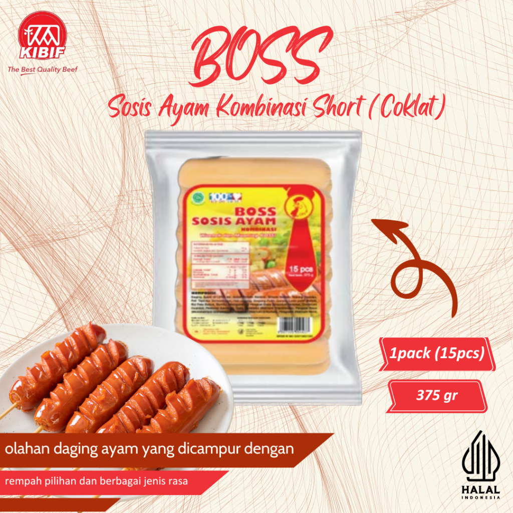 

BOSS Sosis Ayam Kombinasi Short @ 15 Pcs 375gr