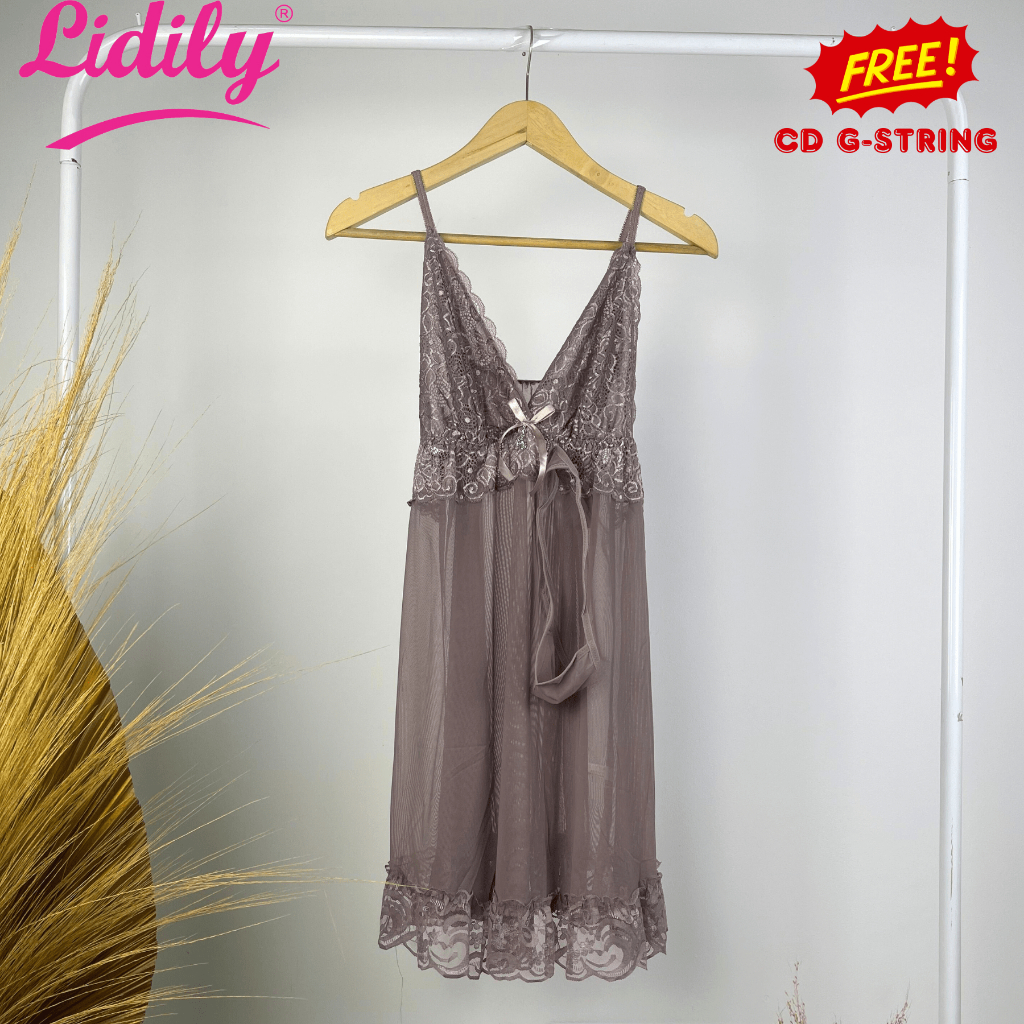 Lidily - [FREE G-STRING] Lingerie Dress Sexy Baju Tidur Wanita Sexy Korean Japan | Baju Haram Sexy, 