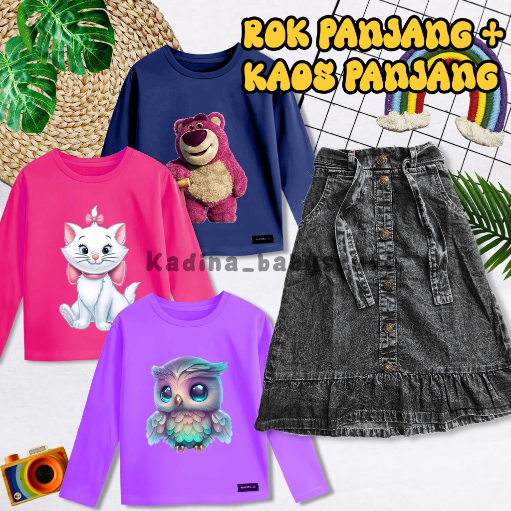 SETELAN ANAK PEREMPUAN / SETELAN ROK PANJANG ANAK / SETELAN HIJAB FRIENDLY ANAK / ROK PANJANG SNOW B