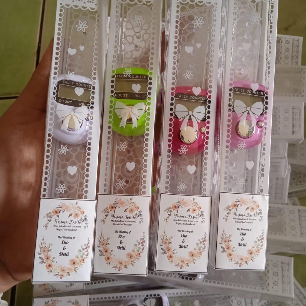 Souvenir tasbih digital kemas mika stiker sovenir haji souvernir pernikahan