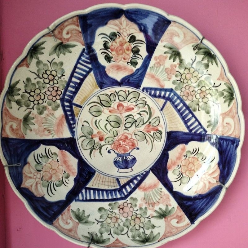 piring hias keramik diameter 40 cm motif imari