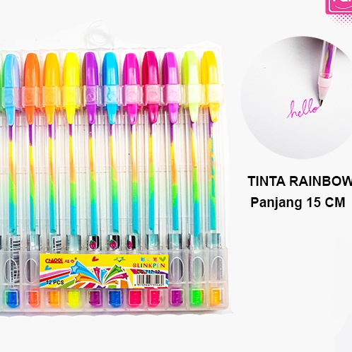 

KI3 Pulpen Gel 1mm Tinta WarnaWarni Gel Pen Rainbow isi 12 CC71712
