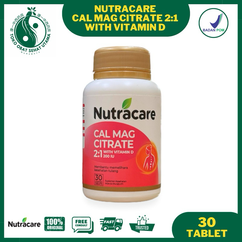 NUTRACARE CAL MAG CITRATE 2:1 WITH VITAMIN D 200 IU / Memelihara Kesehatan Tulang, Otot, Sistem Sara