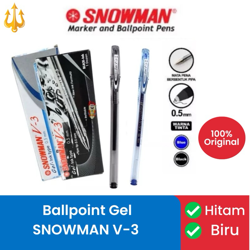 

Pulpen / Bolpen / Pena Snowman V3 Gel Pen 0.5mm ( 1pak/12pcs)